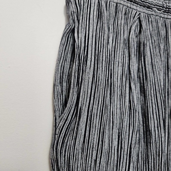 Inclinations Womens Sz S Pull On Tie Waist Straight Leg Pants BlackWhite Striped - Picture 5 of 8